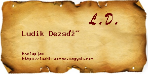 Ludik Dezső névjegykártya